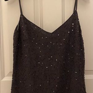 Episode black tank top with embroidery